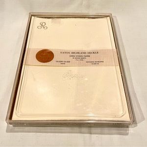 Vintage Eaton “R” initial stock paper Stationary new old stock